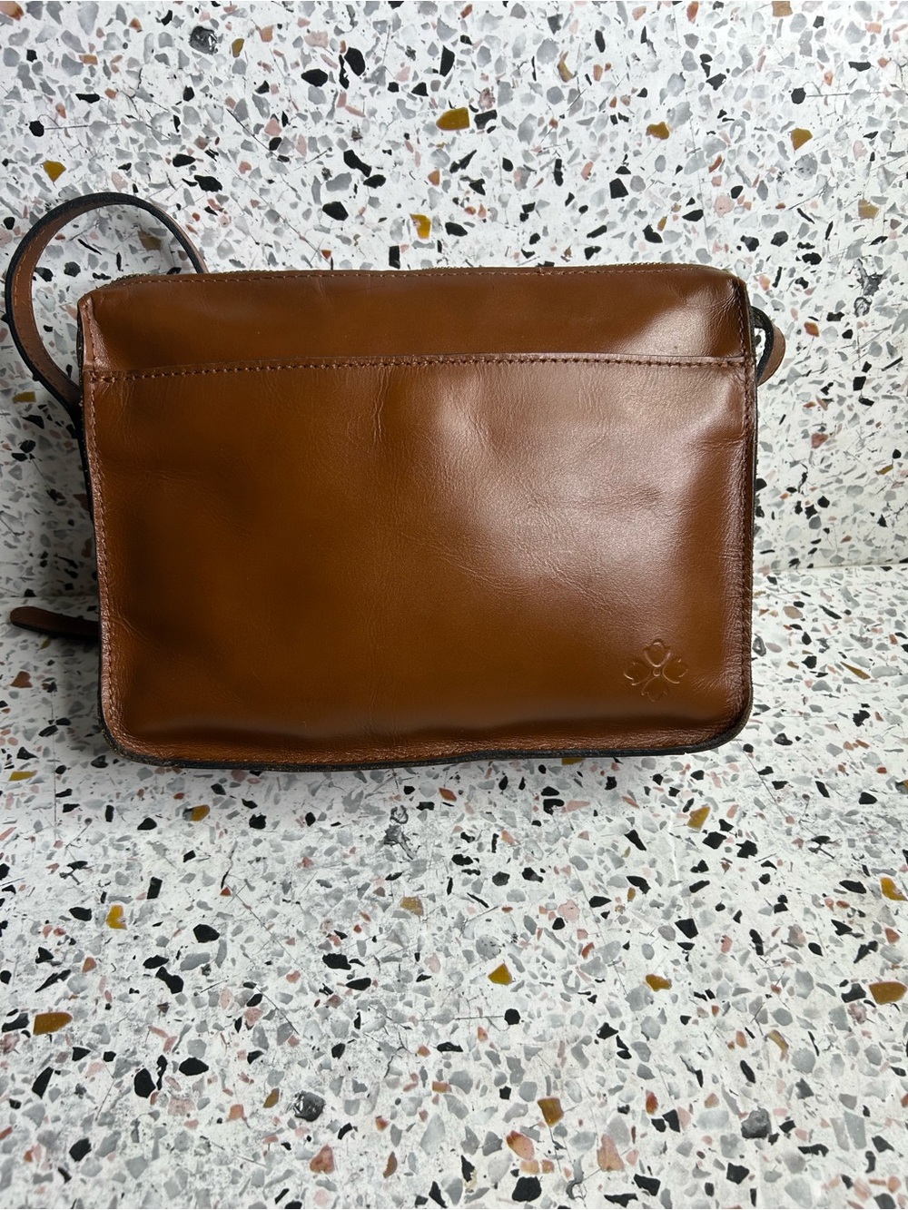 Patricia Nash Nazaire Top Zip Brown Leather Shoulder Crossbody Bag - Picture 2 of 8